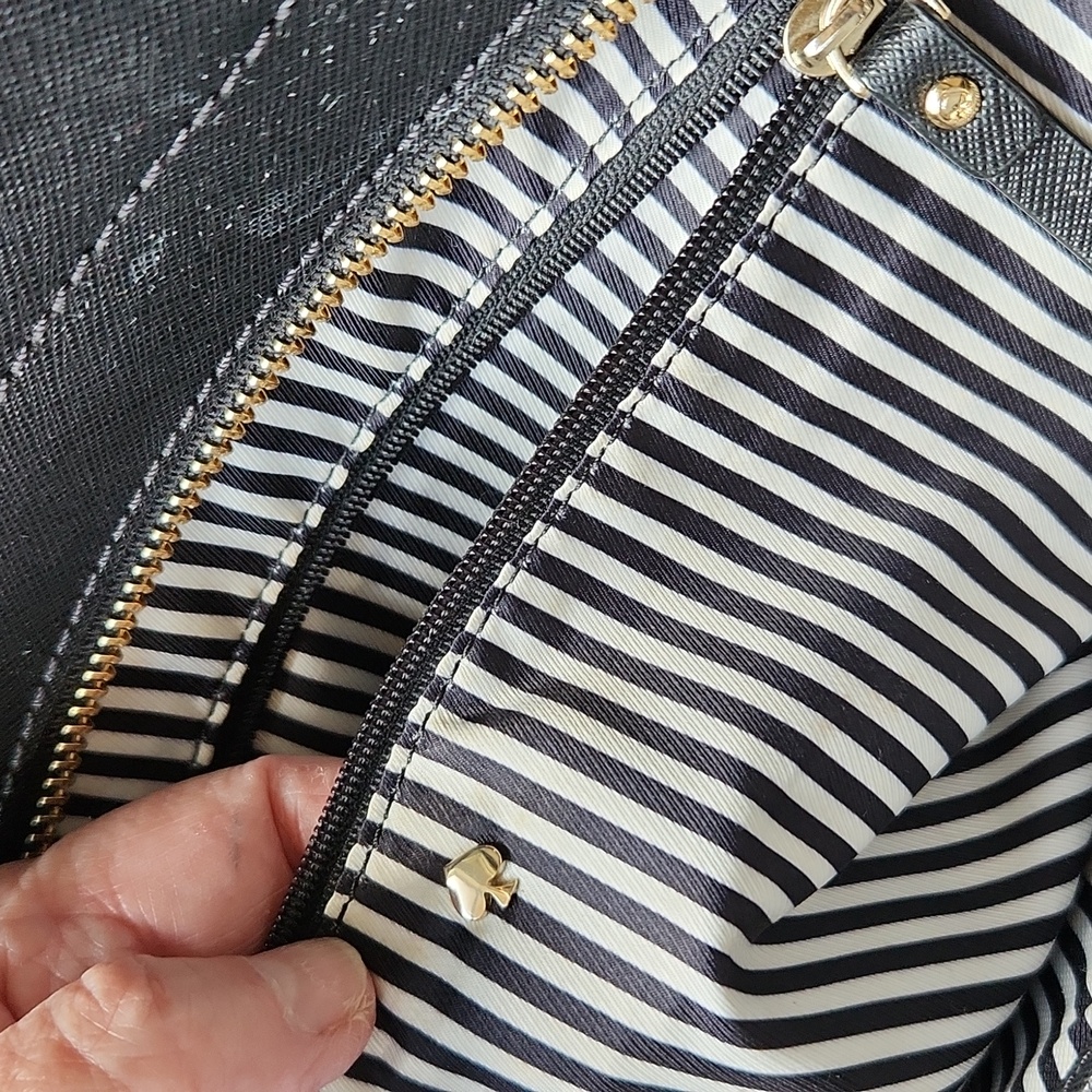 Kate Spade New York Black Taupe bag purse crossbody Leather - Picture 12 of 16